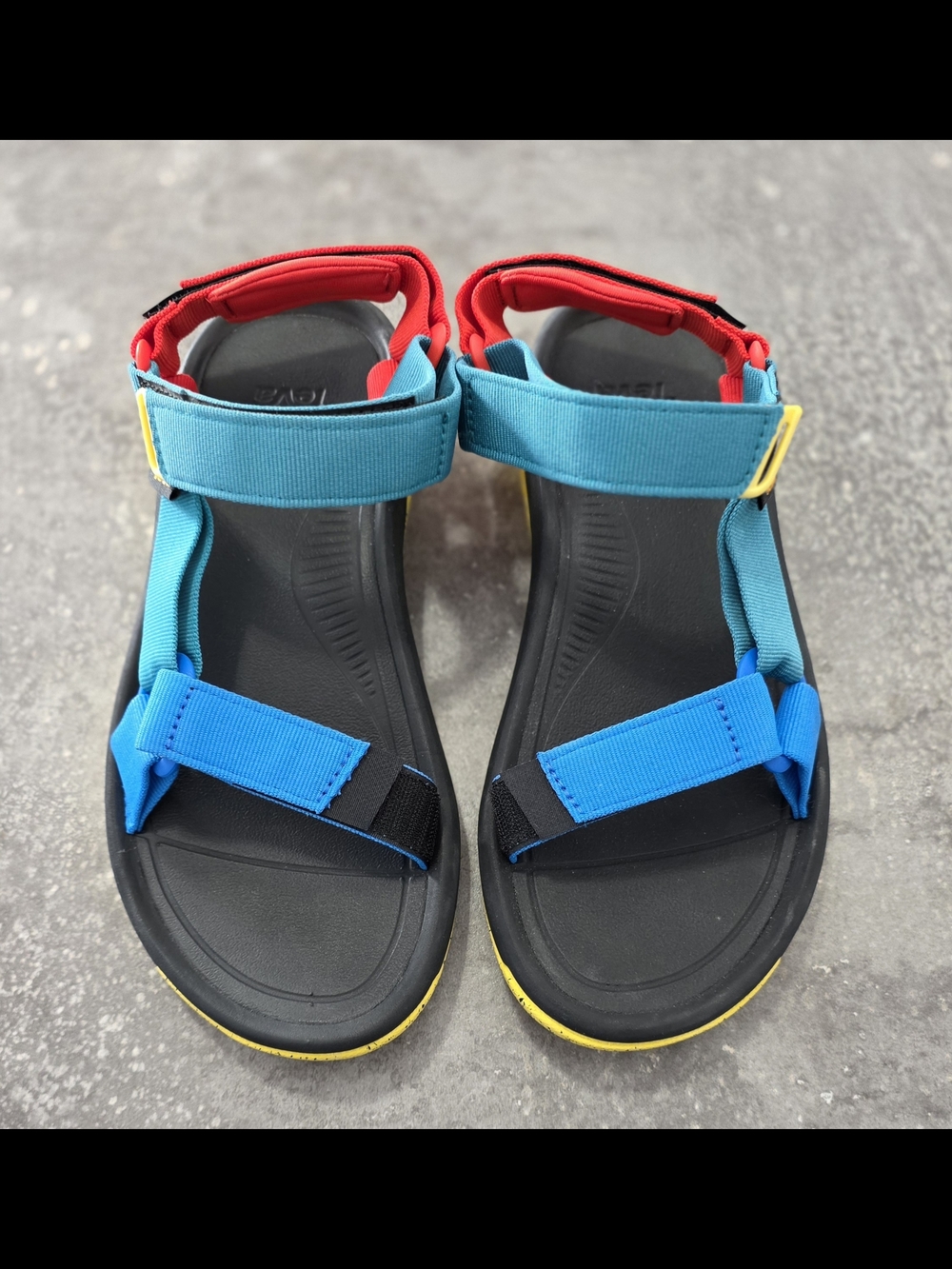 Teva Colorblock Outdoor Sport Sandals in Teal + Blue + Red